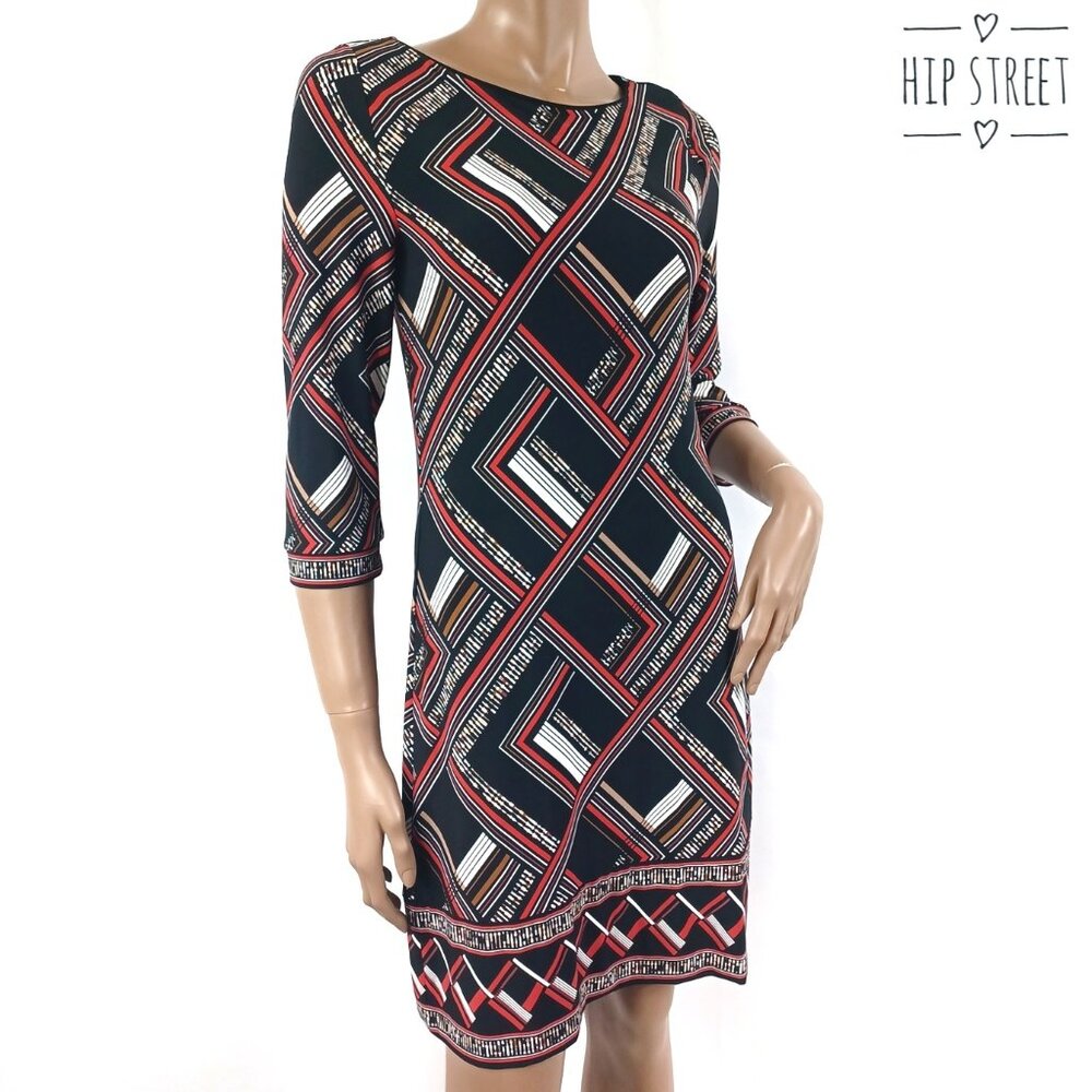 WHBM Optic Print Stretch Shift Dress S